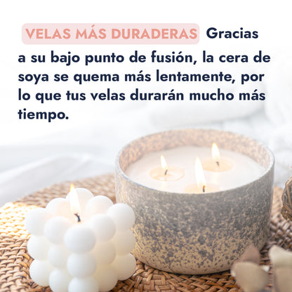 Cera de Soya Bajo Punto de Fusión | La Base Ideal para Velas Aromáticas y Decorativas