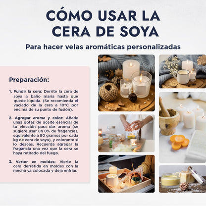 Cera de Soya Bajo Punto de Fusión | La Base Ideal para Velas Aromáticas y Decorativas