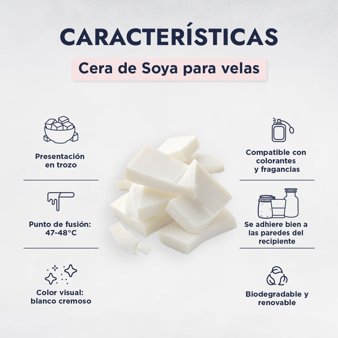 Cera de Soya Bajo Punto de Fusión | La Base Ideal para Velas Aromáticas y Decorativas