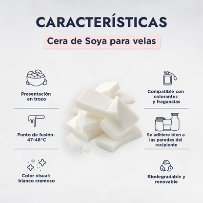 Cera de Soya Bajo Punto de Fusión | La Base Ideal para Velas Aromáticas y Decorativas