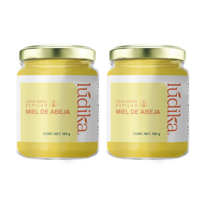 Cera para Depilar de Miel de Abeja | 2 Frascos para una Depilación Rápida, Suave y para Zonas Sensibles