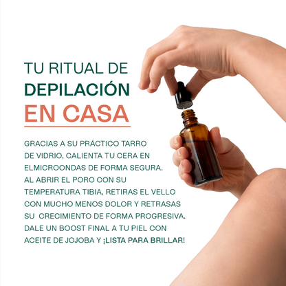 Cera para Depilar de Miel de Abeja | 2 Frascos para una Depilación Rápida, Suave y para Zonas Sensibles