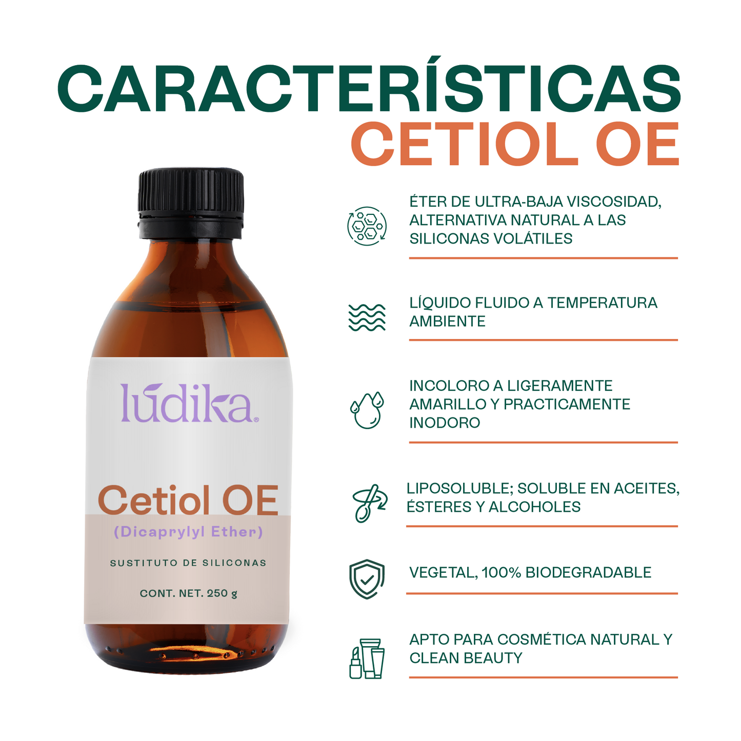 Cetiol OE | Dicaprylyl Ether | Sustituto de Siliconas, Toque seco y Frescura inmediata