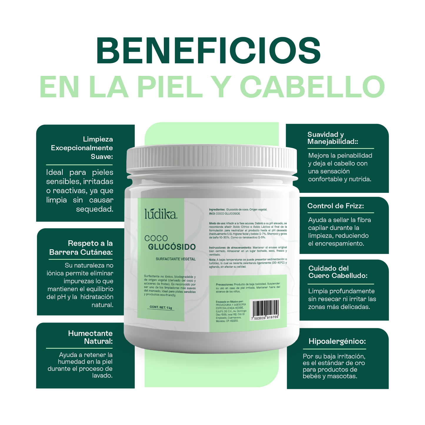 Coco Glucósido |  Tensioactivo 100% Natural | Limpieza Ultra-Suave y Espuma Cremosa