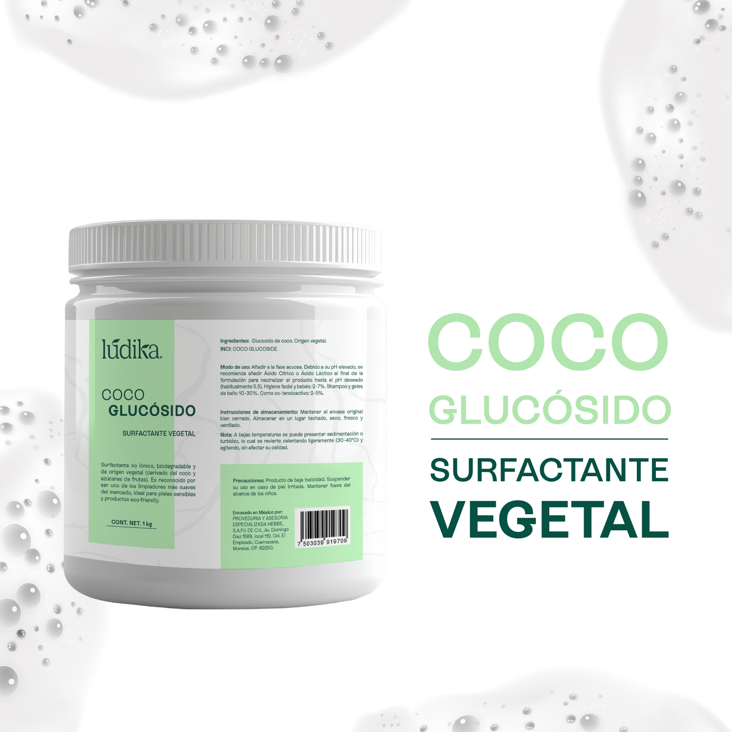 Coco Glucósido |  Tensioactivo 100% Natural | Limpieza Ultra-Suave y Espuma Cremosa