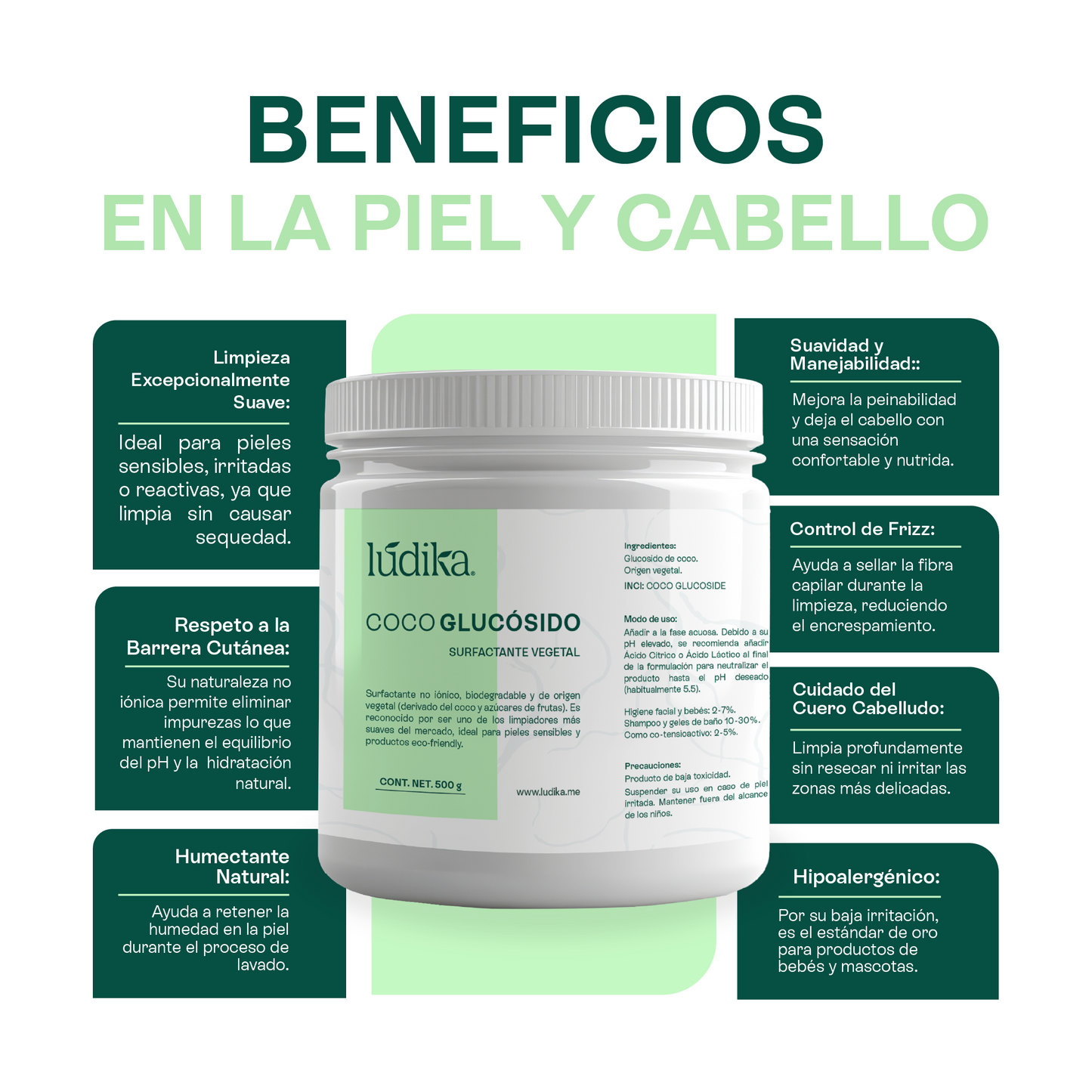 Coco Glucósido |  Tensioactivo 100% Natural | Limpieza Ultra-Suave y Espuma Cremosa