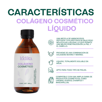 Colágeno Hidrolizado Líquido (Bajo Peso Molecular) | Activo Antiedad de Alta Tecnología | Firmeza, Elasticidad e Hidratación