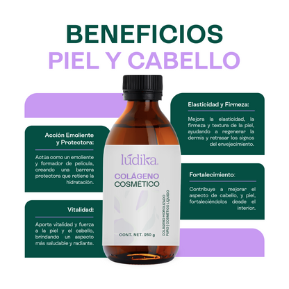 Colágeno Hidrolizado Líquido (Bajo Peso Molecular) | Activo Antiedad de Alta Tecnología | Firmeza, Elasticidad e Hidratación