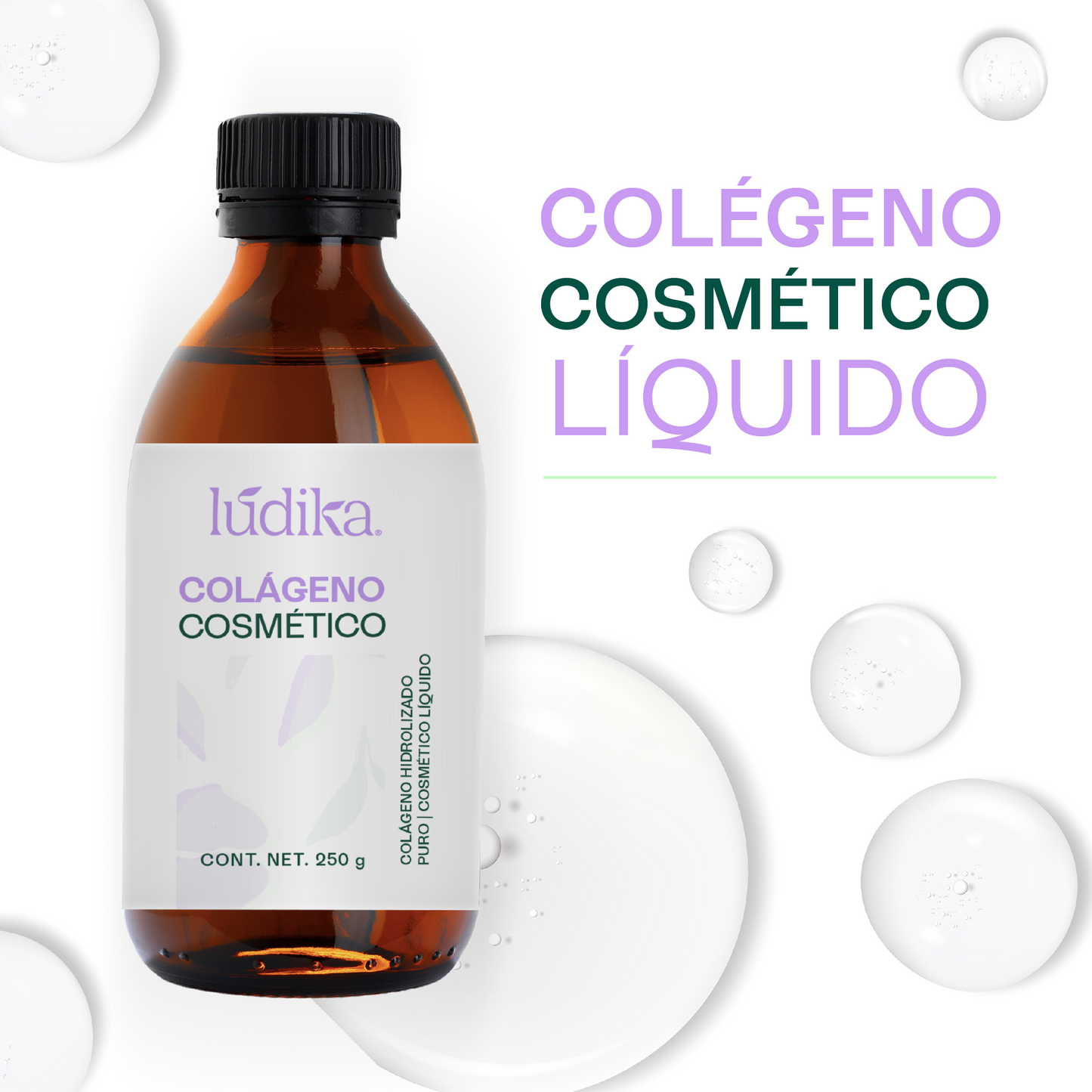 Colágeno Hidrolizado Líquido (Bajo Peso Molecular) | Activo Antiedad de Alta Tecnología | Firmeza, Elasticidad e Hidratación