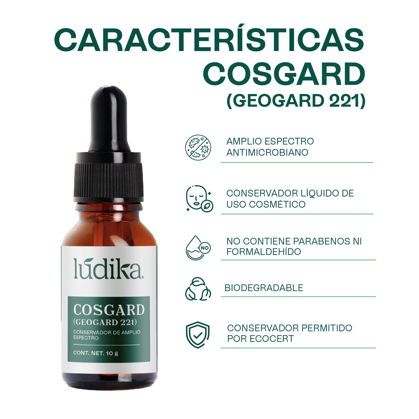 Cosgard Geogard 221 | Conservador de Amplio Espectro aprobado para uso en cosmética natural