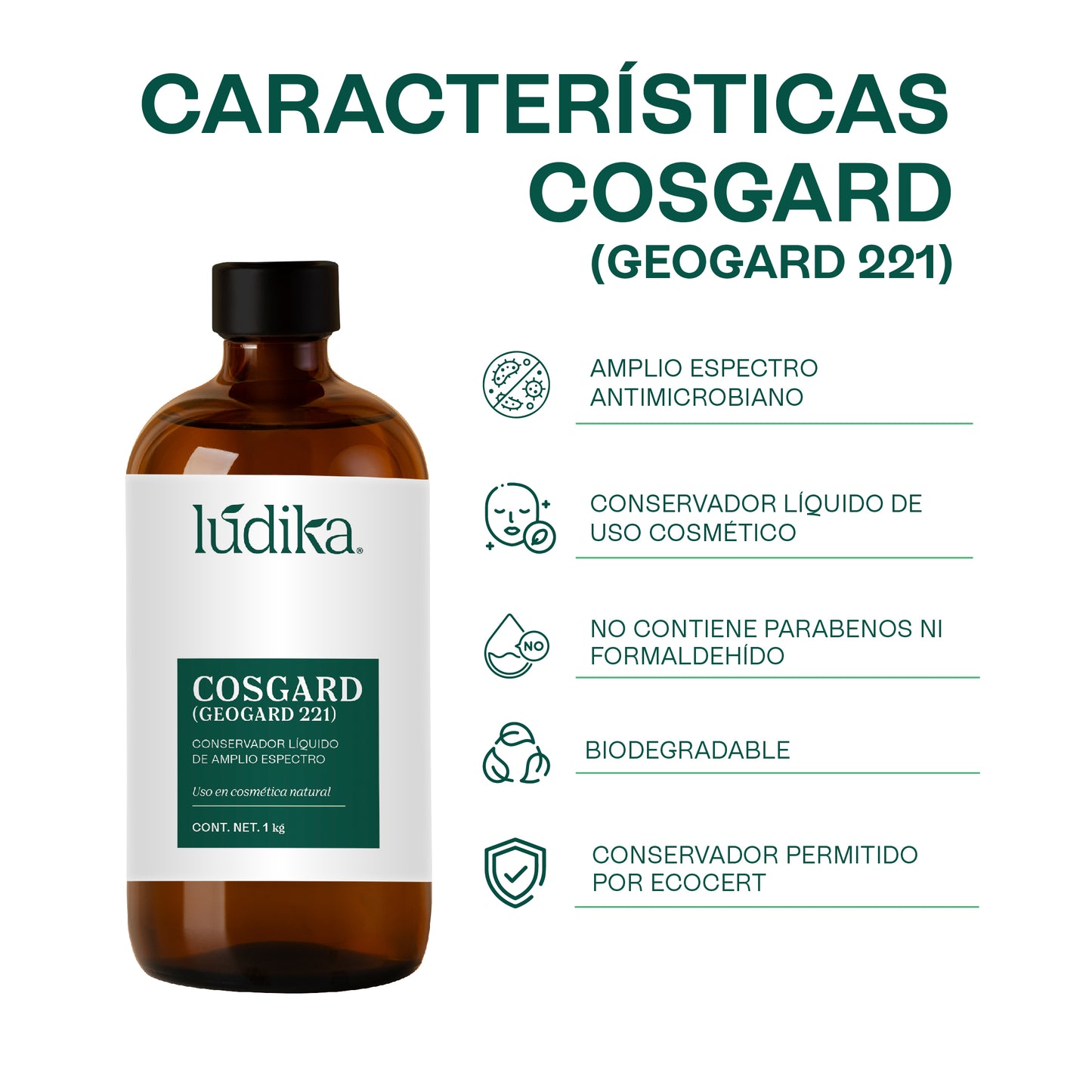 Cosgard Geogard 221 | Conservador de Amplio Espectro aprobado para uso en cosmética natural