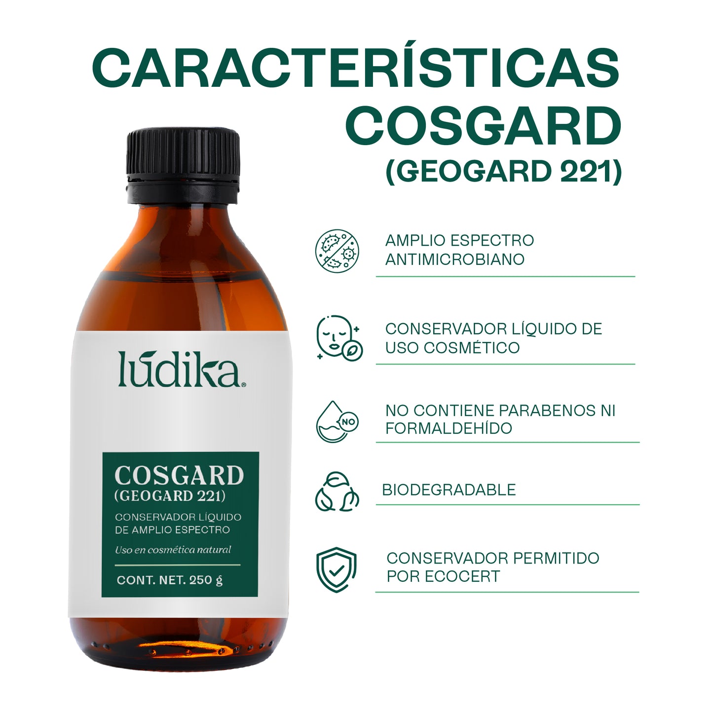 Cosgard Geogard 221 | Conservador de Amplio Espectro aprobado para uso en cosmética natural