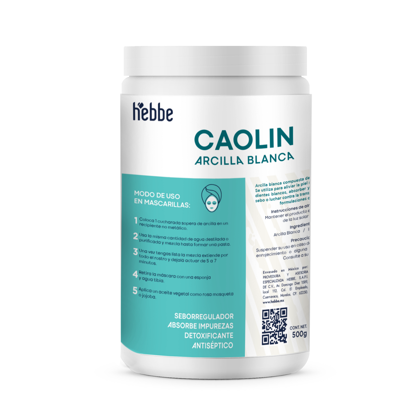 Arcilla Blanca (Caolín) | Facial y Corporal | Purificante Suave y Matificante