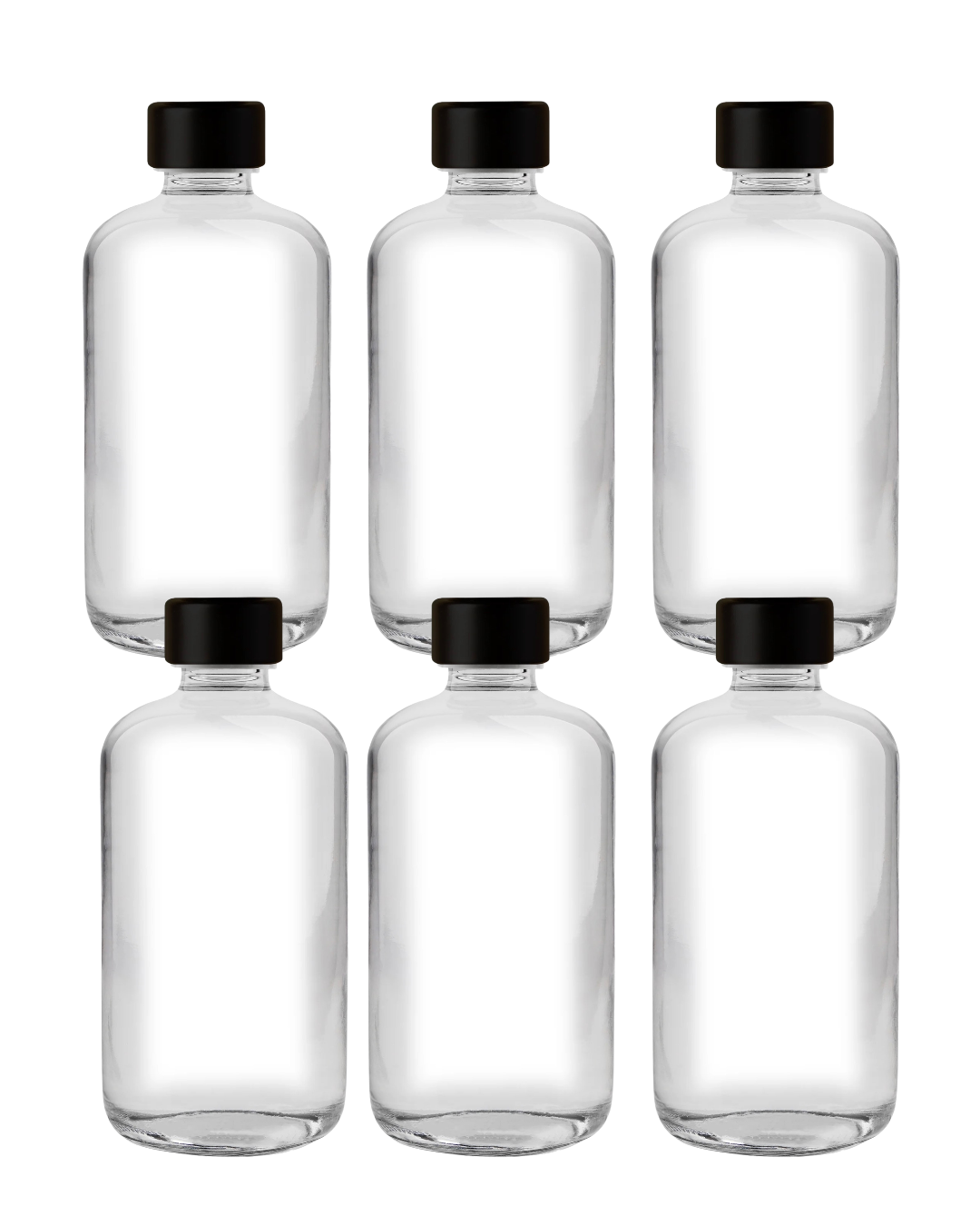 Botella Boston | 32 oz | Envase de Vidrio Transparente | Cosmético y Alimenticio