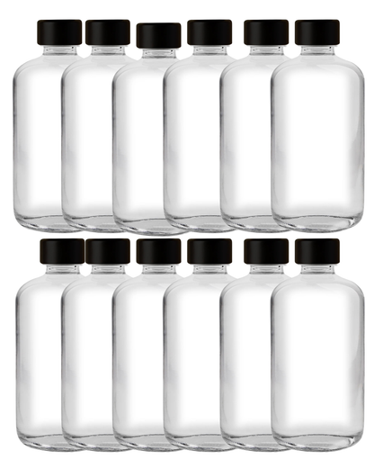 Botella Boston | 32 oz | Envase de Vidrio Transparente | Cosmético y Alimenticio