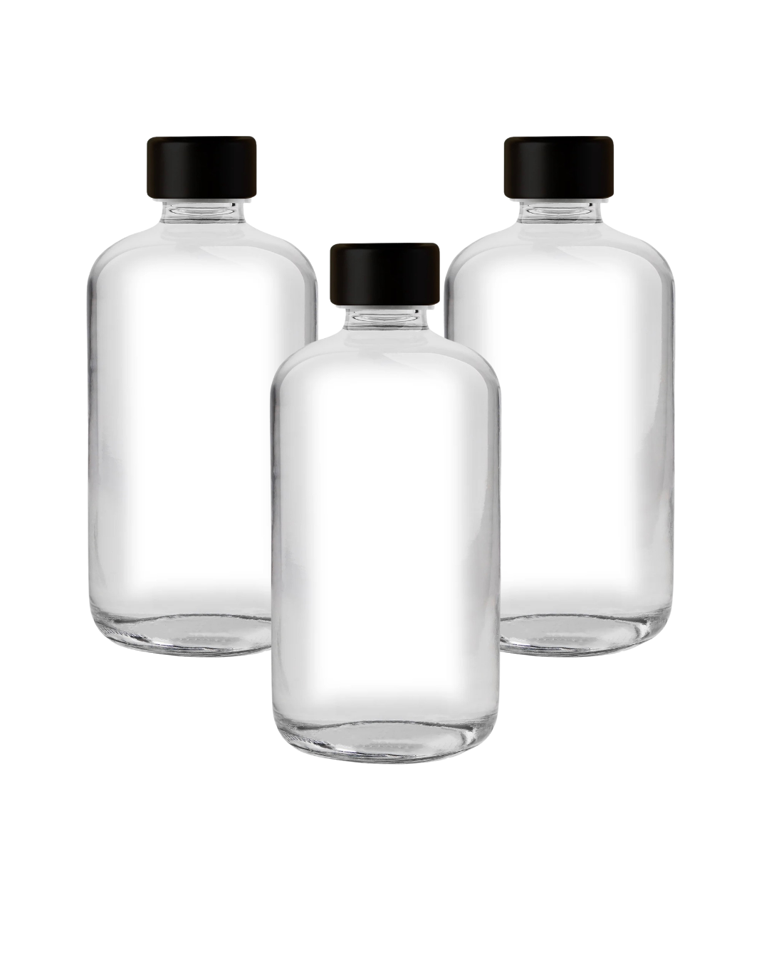 Botella Boston | 16 oz | Envase de Vidrio Transparente | Formular y Exhibir tus Productos