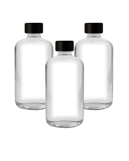 Botella Boston | 16 oz | Envase de Vidrio Transparente | Formular y Exhibir tus Productos
