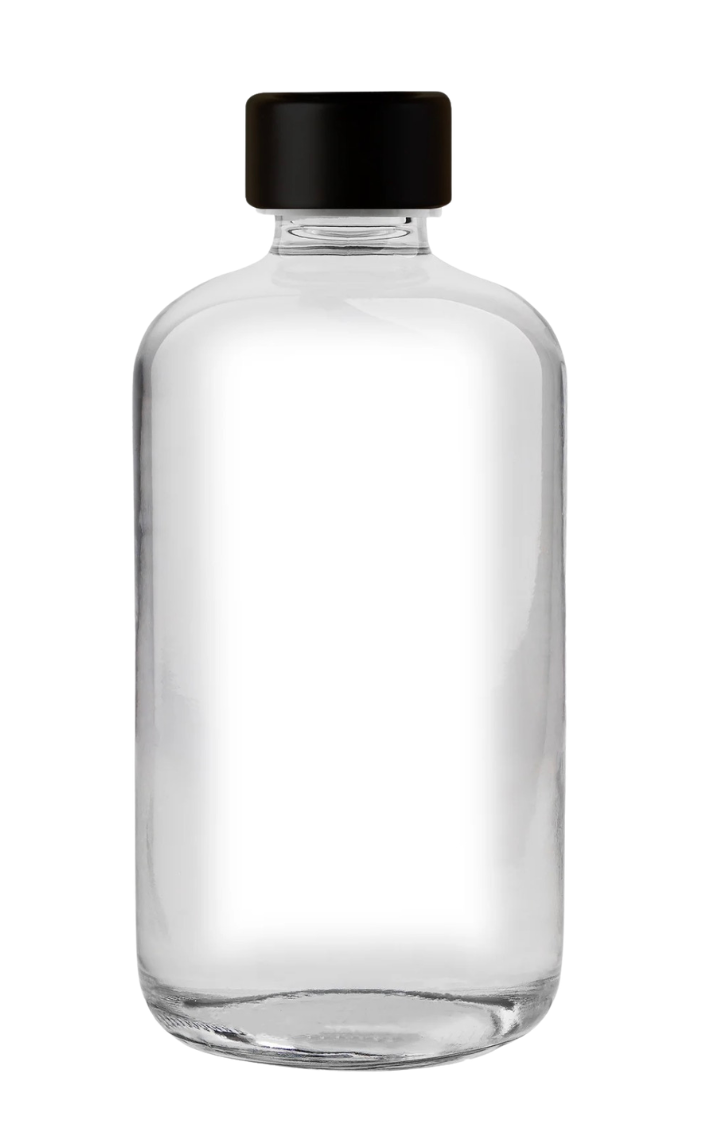 Botella Boston | 32 oz | Envase de Vidrio Transparente | Cosmético y Alimenticio