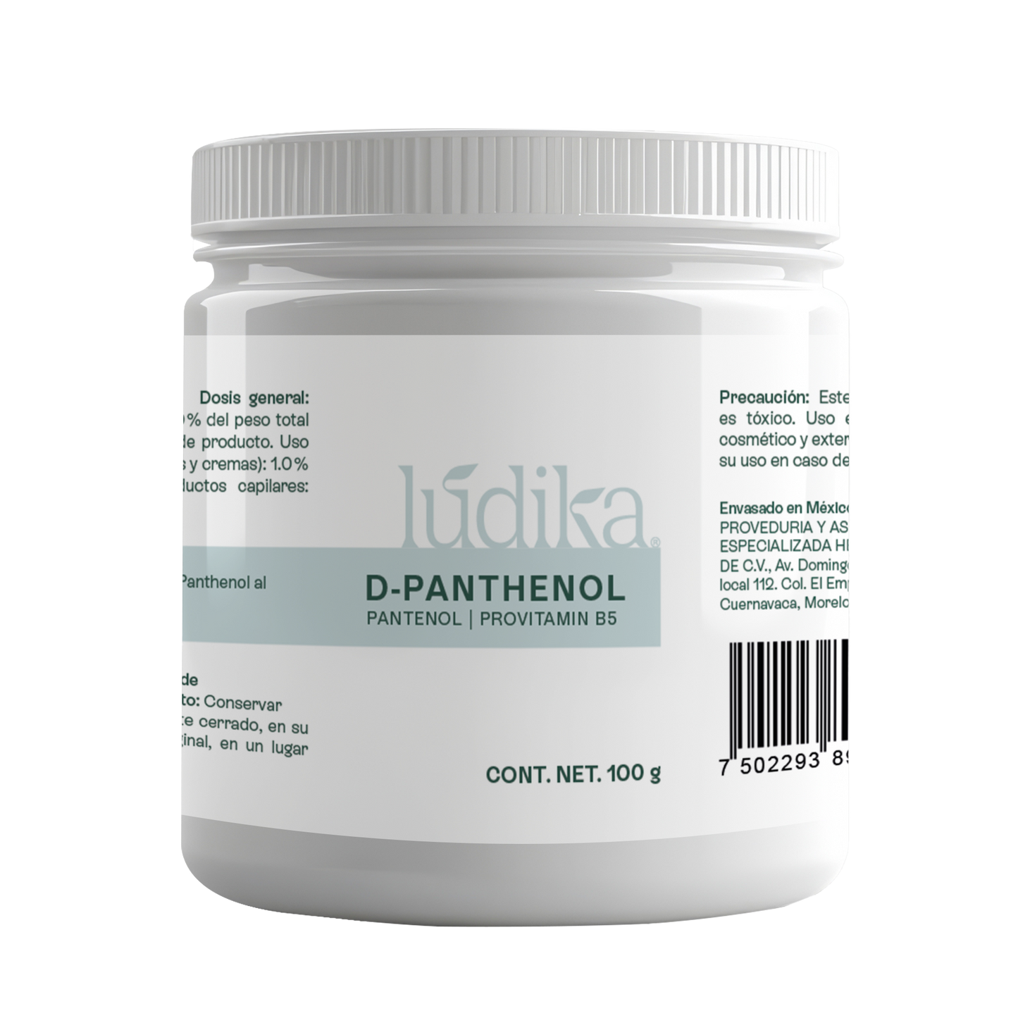 D – Pantenol (Pro-Vitamina B5) | Facial, Corporal, Capilar | Hidratante, Calmante y Cicatrizante