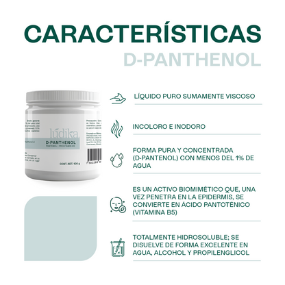 D – Pantenol (Pro-Vitamina B5) | Facial, Corporal, Capilar | Hidratante, Calmante y Cicatrizante