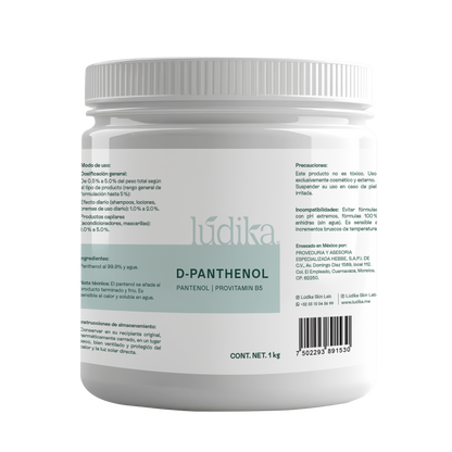 D – Pantenol (Pro-Vitamina B5) | Facial, Corporal, Capilar | Hidratante, Calmante y Cicatrizante