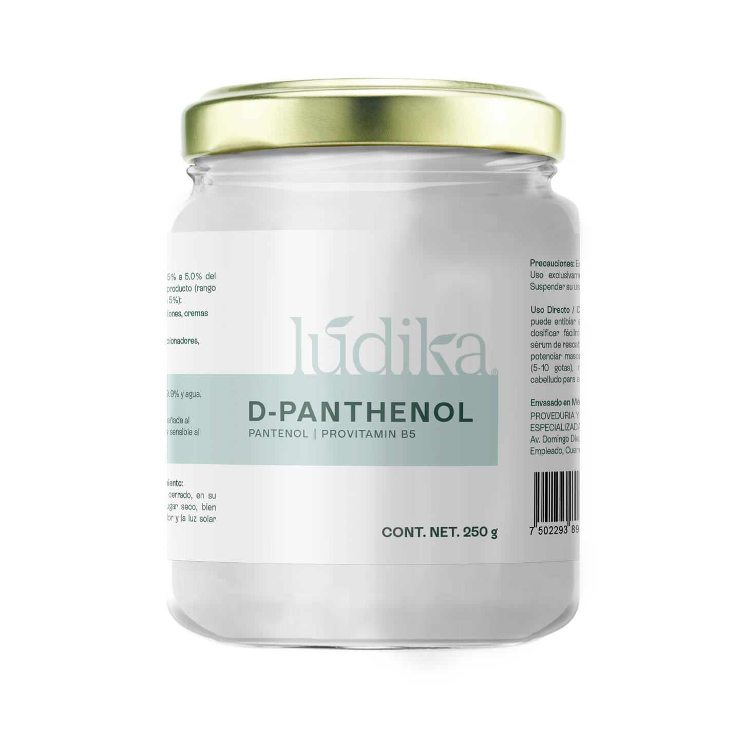 D – Pantenol (Pro-Vitamina B5) | Facial, Corporal, Capilar | Hidratante, Calmante y Cicatrizante