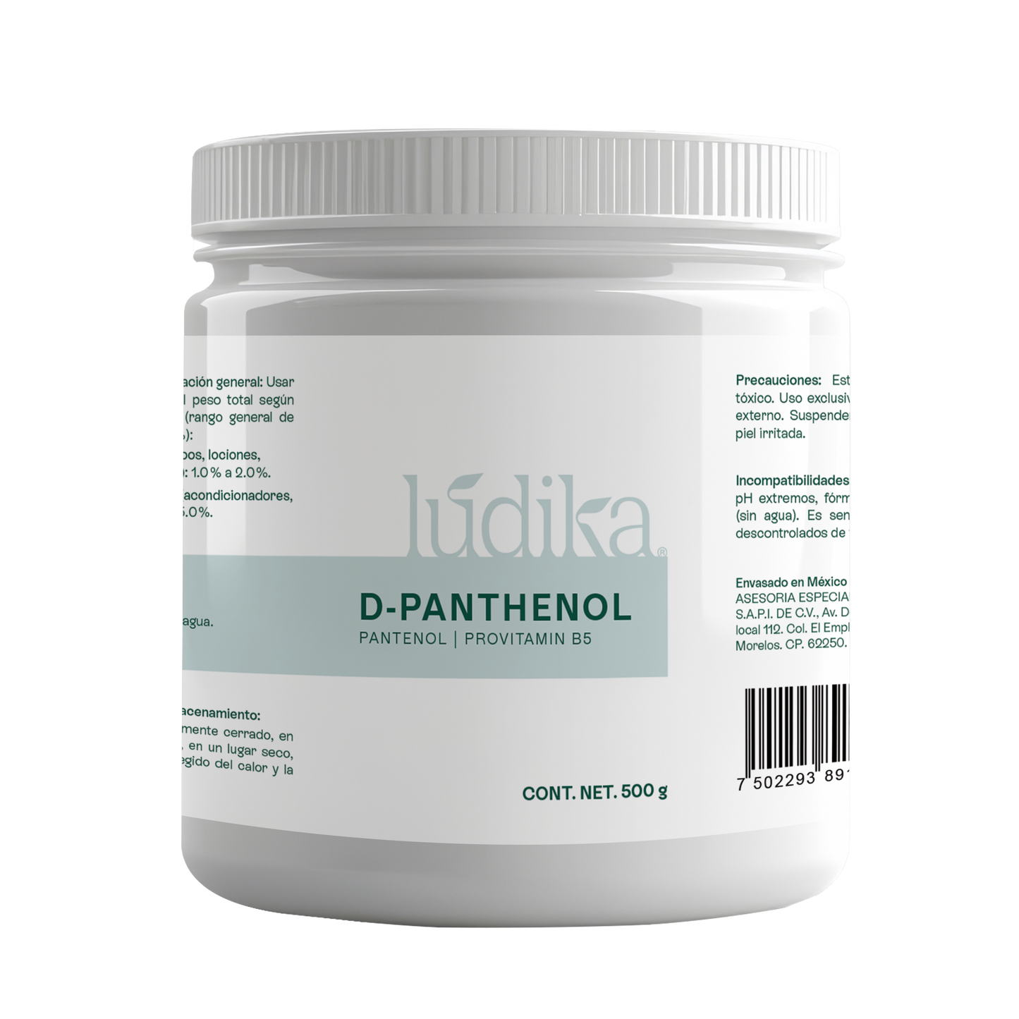 D – Pantenol (Pro-Vitamina B5) | Facial, Corporal, Capilar | Hidratante, Calmante y Cicatrizante