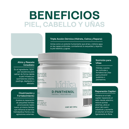D – Pantenol (Pro-Vitamina B5) | Facial, Corporal, Capilar | Hidratante, Calmante y Cicatrizante