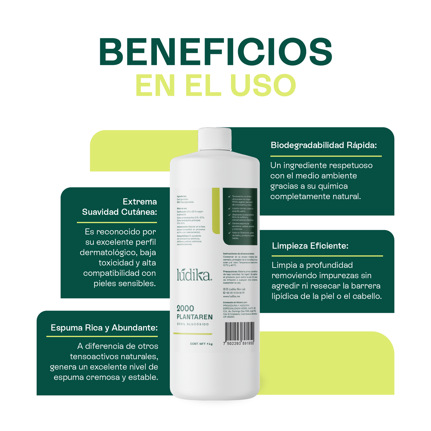 Decil Glucósido (Plantaren 2000) | Tensioactivo de Cosmética Pediátrica | Limpieza Ultra-Delicada y Biodegradable