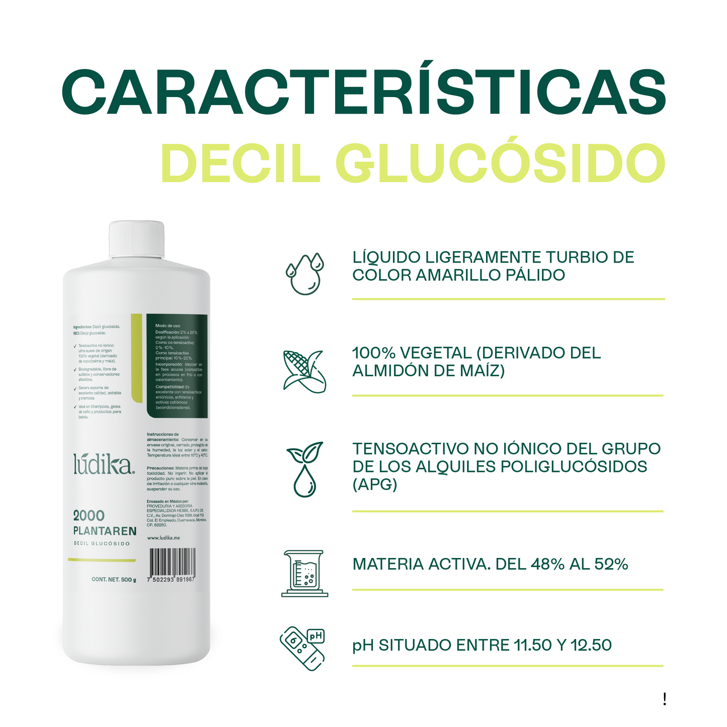 Decil Glucósido (Plantaren 2000) | Tensioactivo de Cosmética Pediátrica | Limpieza Ultra-Delicada y Biodegradable