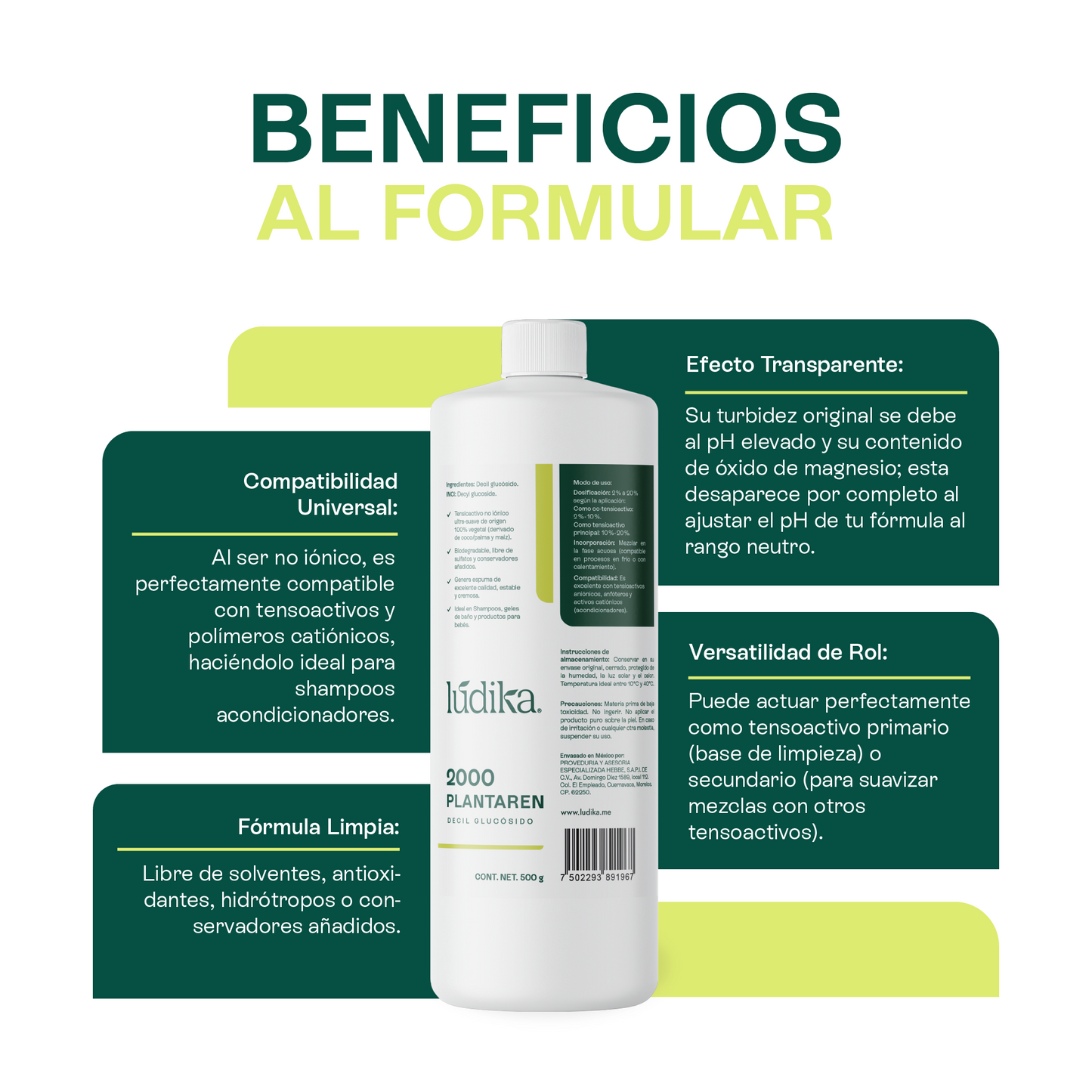 Decil Glucósido (Plantaren 2000) | Tensioactivo de Cosmética Pediátrica | Limpieza Ultra-Delicada y Biodegradable