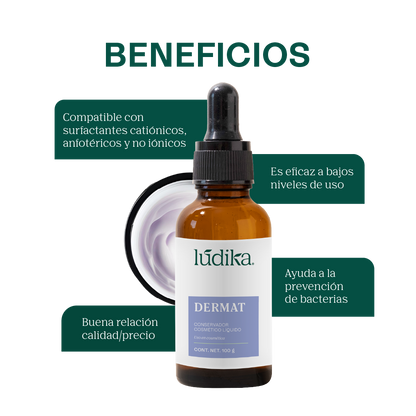Dermat | Conservador Líquido de Amplio Espectro y Baja Sensibilización para Cosméticos