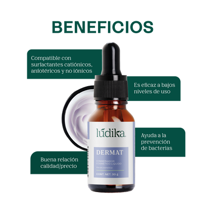Dermat | Conservador Líquido de Amplio Espectro y Baja Sensibilización para Cosméticos