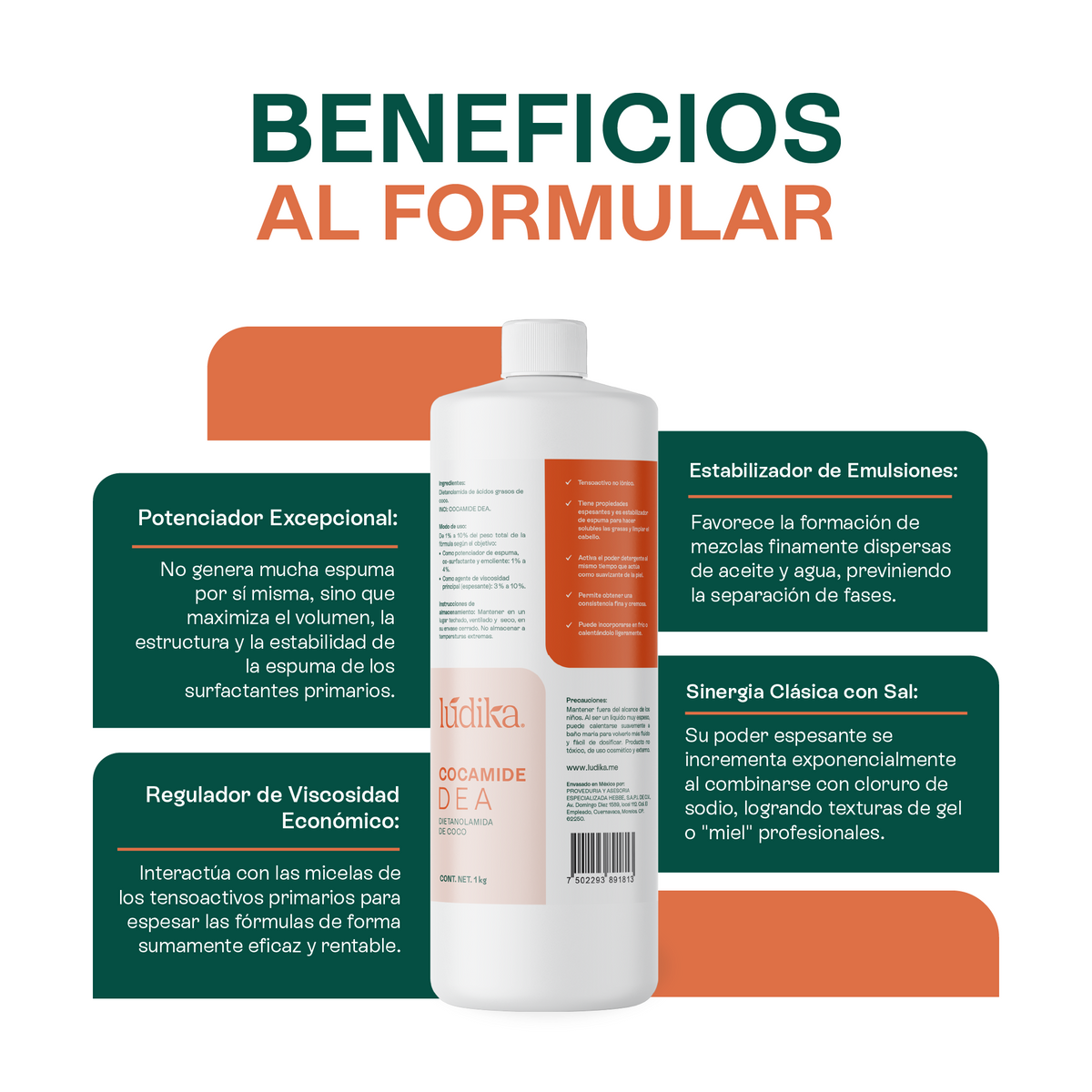 Dietanolamida (Cocamide DEA) | Potenciador de Espuma, Espesante y Acondicionador para Cosméticos