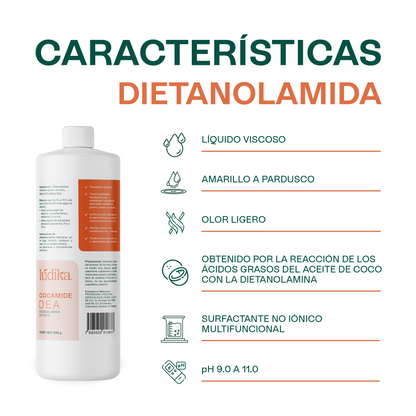Dietanolamida (Cocamide DEA) | Potenciador de Espuma, Espesante y Acondicionador para Cosméticos