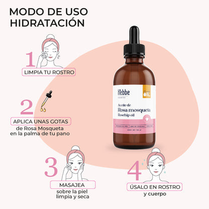 Kit 3 Aceites de Rosa Mosqueta | Facial y Corporal | Tratamiento Regenerador, Antiedad y Cicatrizante