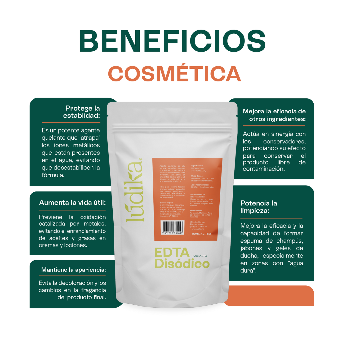 EDTA Disódico | Uso Serum, Tónicos Brumas | El Guardián de tus Fórmulas con pH Neutro y Ácido