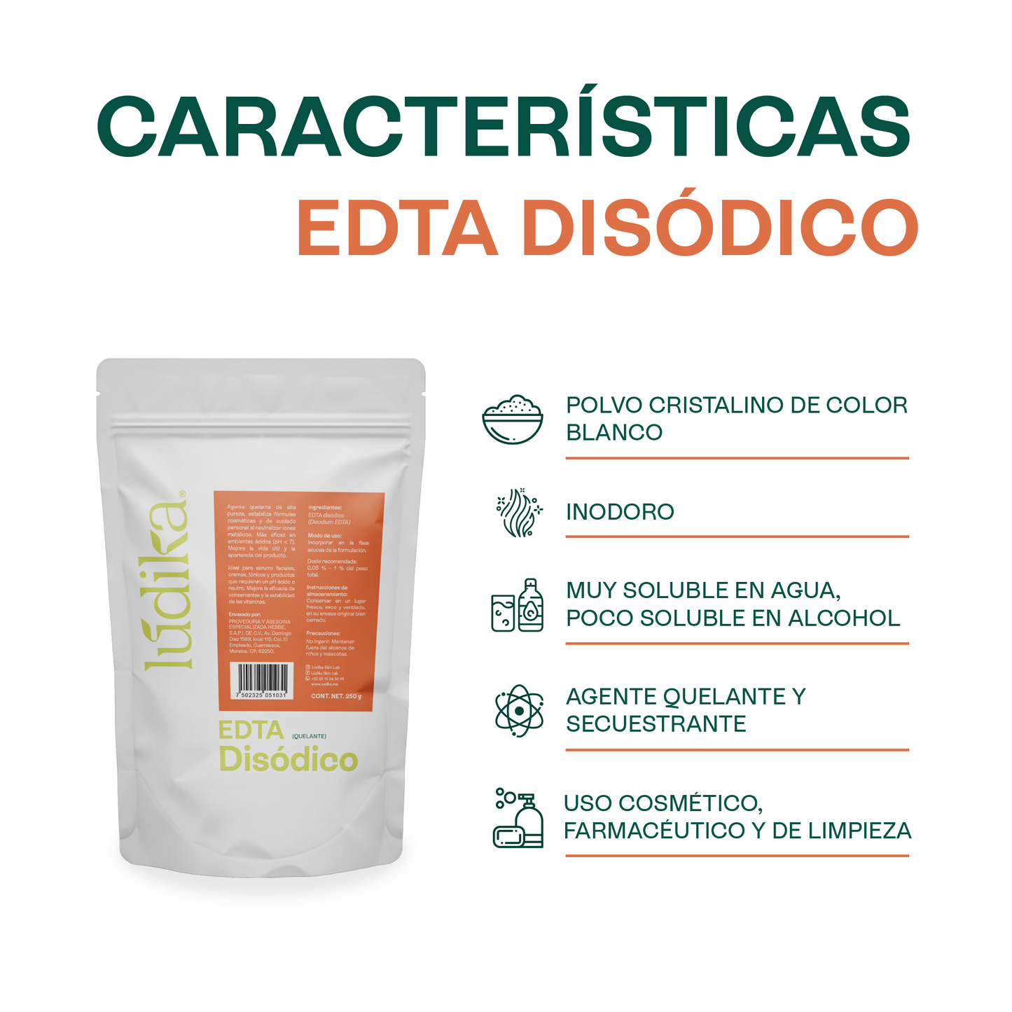 EDTA Disódico | Uso Serum, Tónicos Brumas | El Guardián de tus Fórmulas con pH Neutro y Ácido