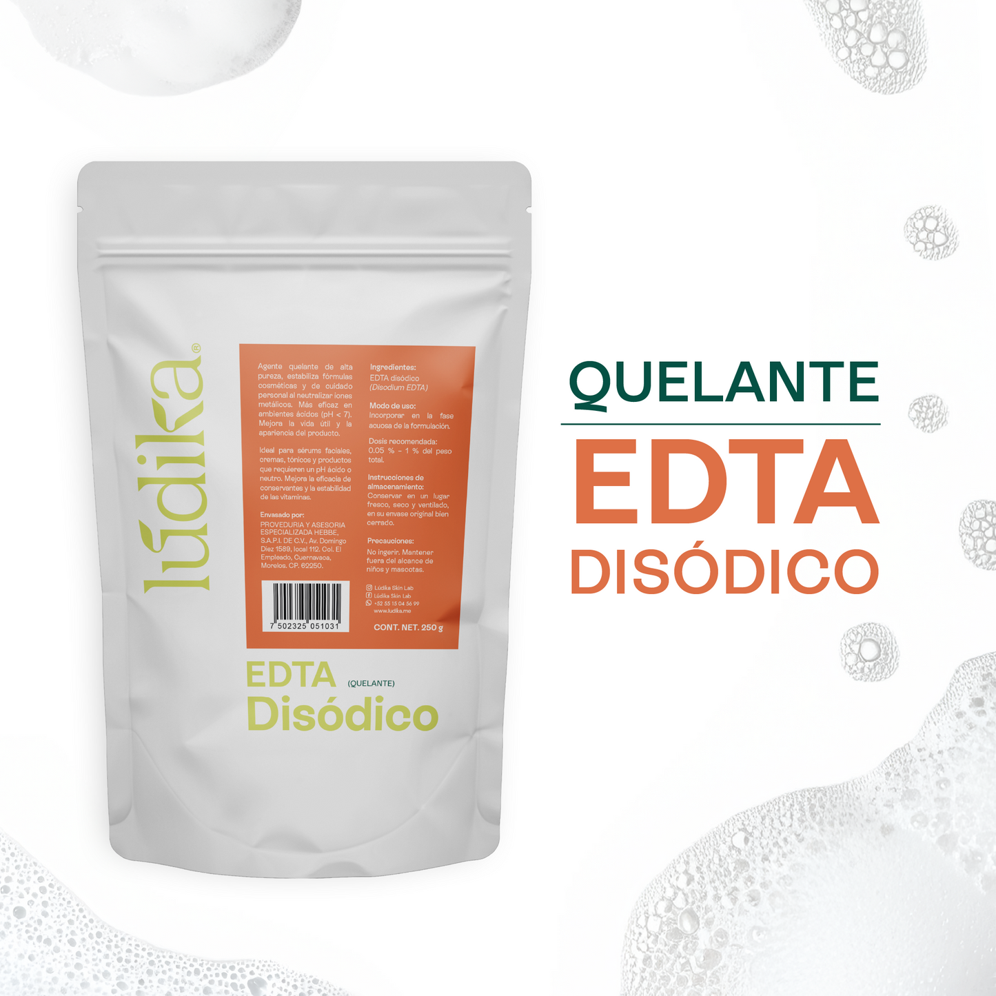 EDTA Disódico | Uso Serum, Tónicos Brumas | El Guardián de tus Fórmulas con pH Neutro y Ácido