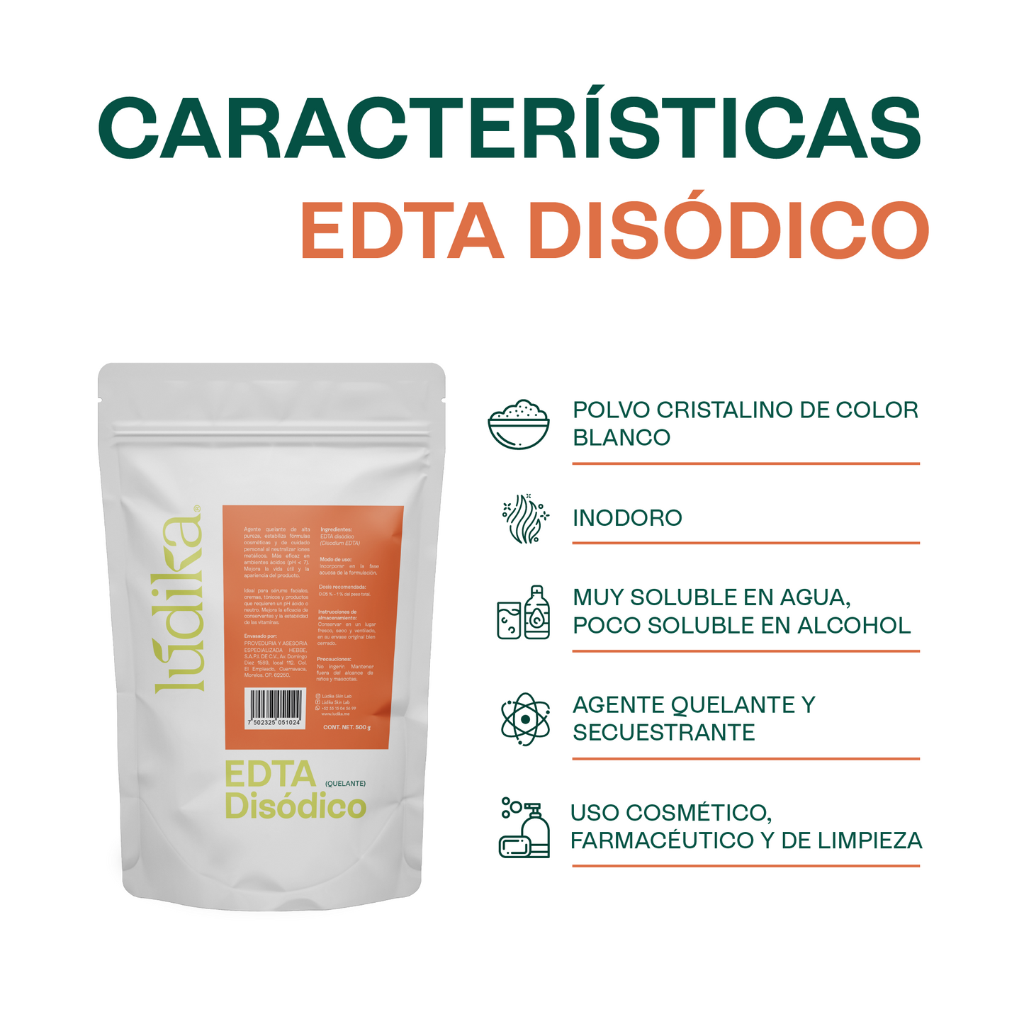 EDTA Disódico | Uso Serum, Tónicos Brumas | El Guardián de tus Fórmulas con pH Neutro y Ácido