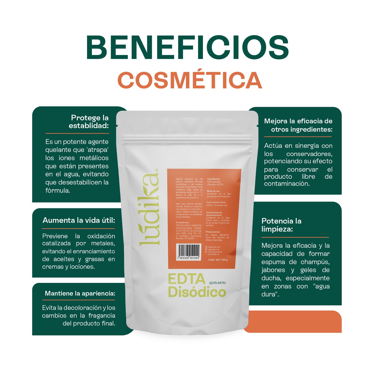 EDTA Disódico | Uso Serum, Tónicos Brumas | El Guardián de tus Fórmulas con pH Neutro y Ácido