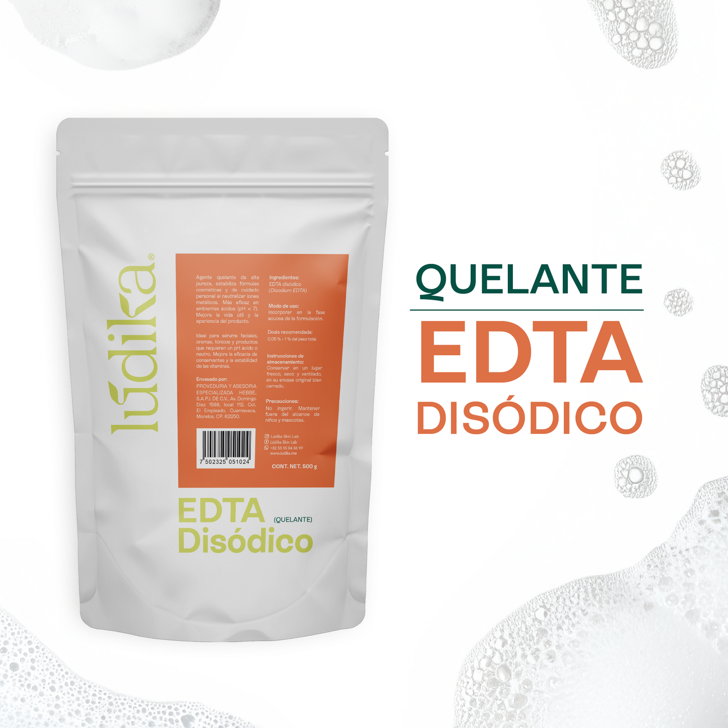 EDTA Disódico | Uso Serum, Tónicos Brumas | El Guardián de tus Fórmulas con pH Neutro y Ácido