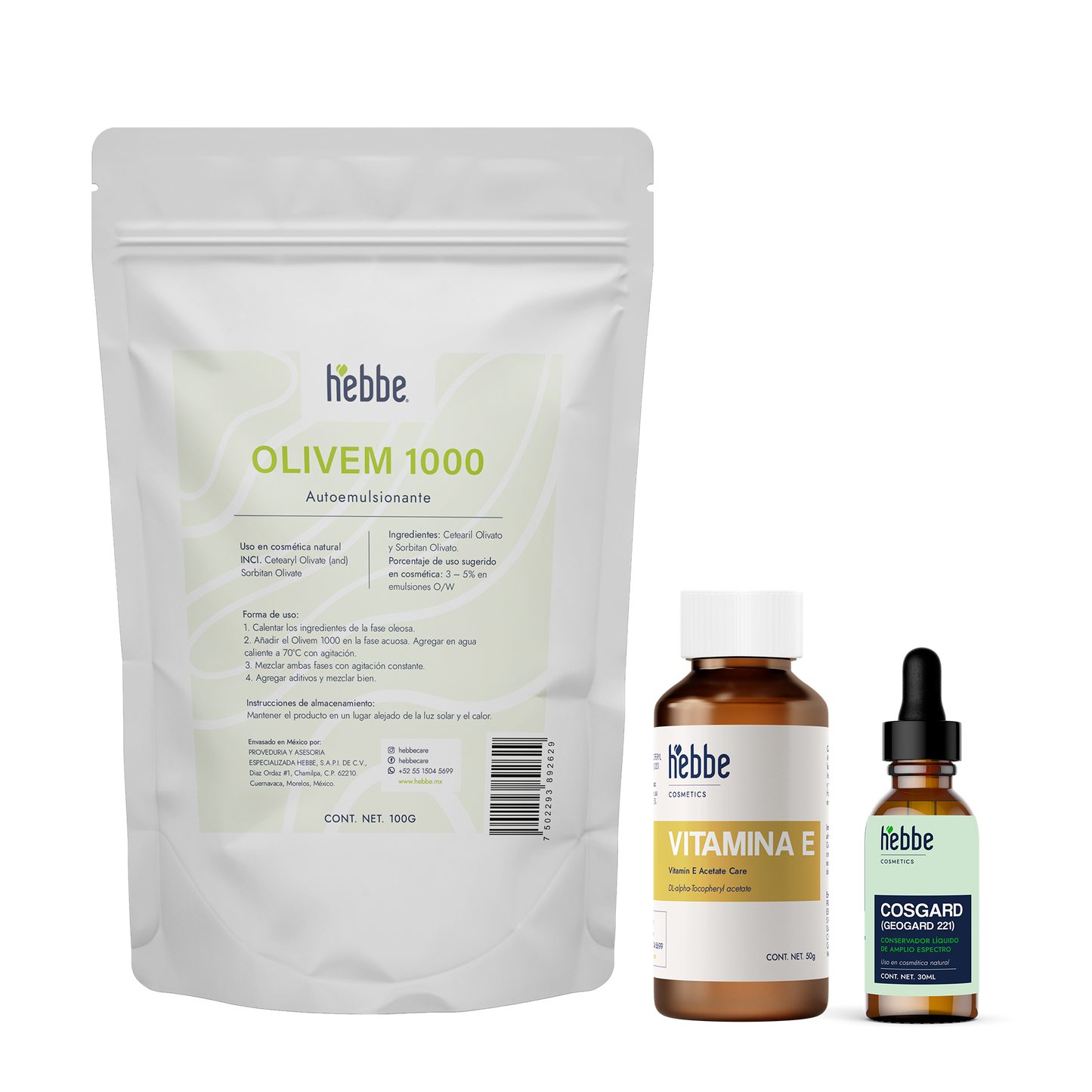 Kit Emulsionante | Emulsiona, Conserva y Protege Tus Fórmulas | Olivem, vitamina E y cosgard