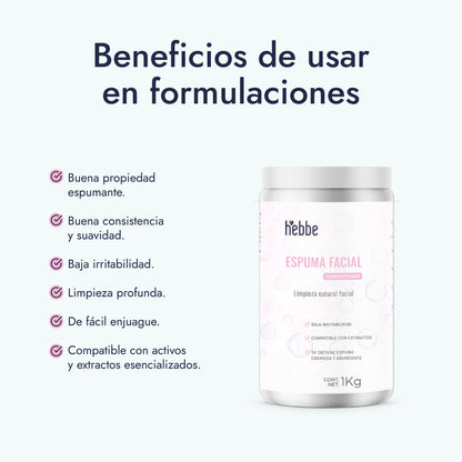 Espuma Facial | Base Concentrada para Limpieza Suave y Profunda con Acondicionamiento