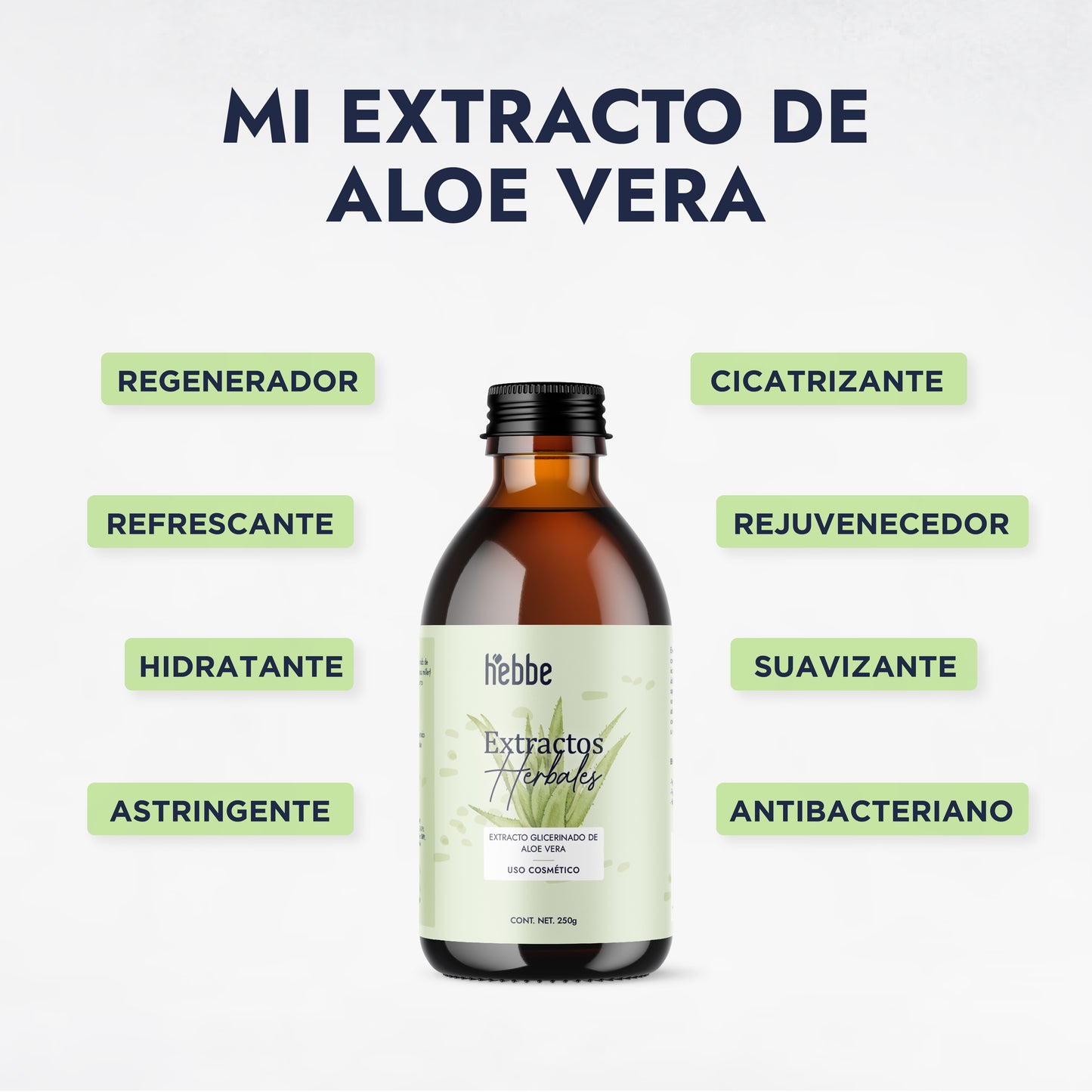Extracto Glicólico de Aloe Vera | Facial, Corporal y Capilar | Activo Hidratante, Calmante y Reparador de la Piel