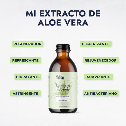 Extracto Glicólico de Aloe Vera | Facial, Corporal y Capilar | Activo Hidratante, Calmante y Reparador de la Piel