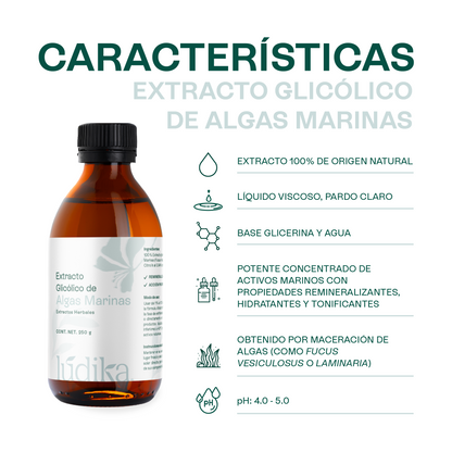 Extracto Glicólico de Algas Marinas | Facial, Corporal y Capilar | Activo Hidratante, Remineralizante y Tonificante