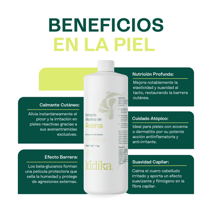 Extracto Glicólico de Avena | Facial, Corporal y Capilar | Activo Calmante, Anti-Irritante y Protector de la Barrera Cutánea