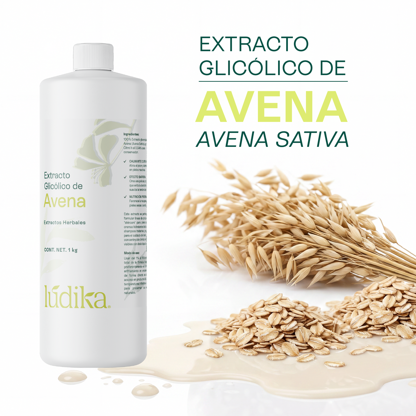 Extracto Glicólico de Avena | Facial, Corporal y Capilar | Activo Calmante, Anti-Irritante y Protector de la Barrera Cutánea