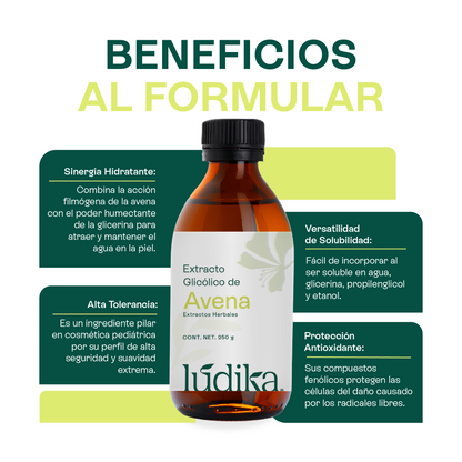 Extracto Glicólico de Avena | Facial, Corporal y Capilar | Activo Calmante, Anti-Irritante y Protector de la Barrera Cutánea
